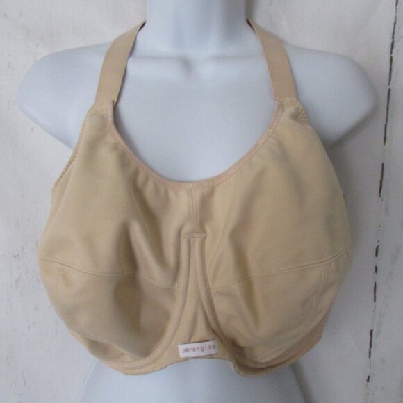 Elomi Sports Bra 42I Beige Tan Energise High Impact Sport Running Underwire - Picture 1 of 7